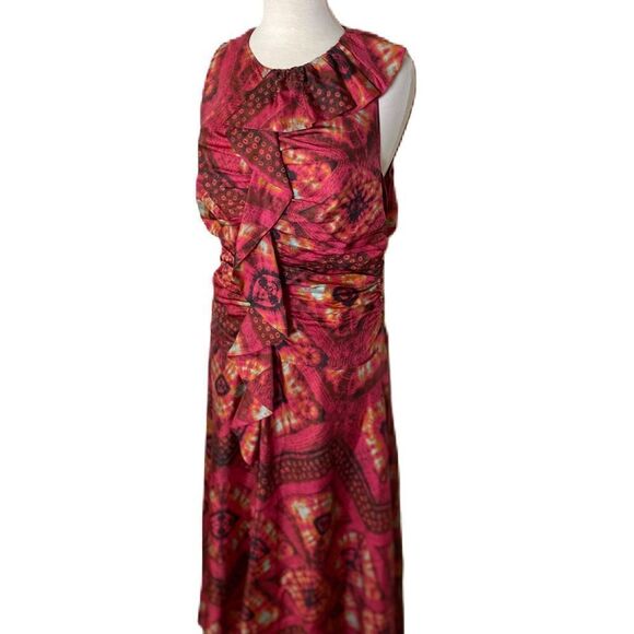 #701 ULLA JOHNSON Silk Front Slit Midi dress - Picture 4 of 12